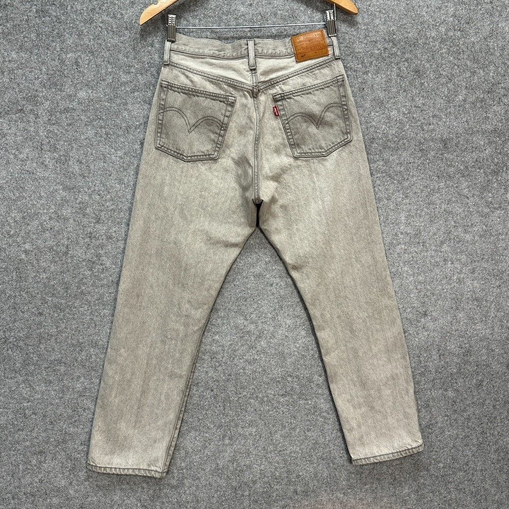 Levi's 501 Premium Jeans Womens W27 L26‎ Gray Button Fly 100% Cotton Straight - Picture 6 of 15